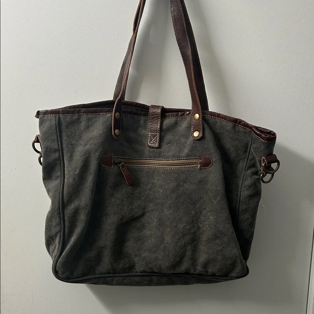 Brown and Grey Myra Tote Bag - Picture 6 of 10